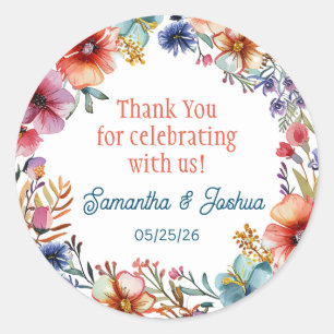 Adesivo Redondo Selo de convite para casamento elegante