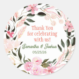 Adesivo Redondo Selo de convite para casamento elegante