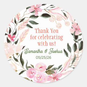 Adesivo Redondo Selo de convite para casamento elegante