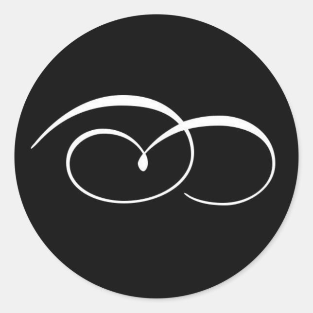 Adesivo Redondo Selo de convite para casamento elegante (Frente)