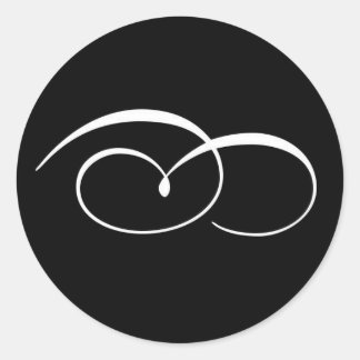 Adesivo Redondo Selo de convite para casamento elegante