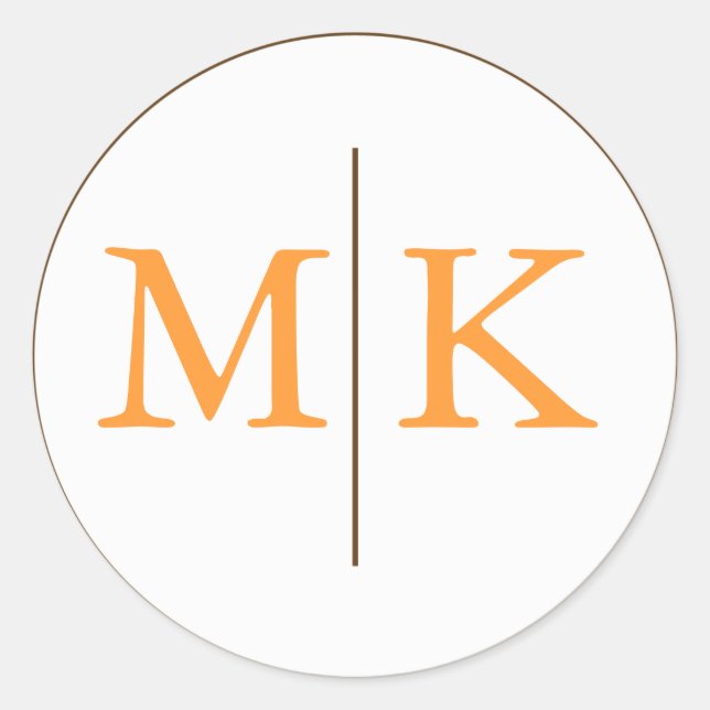 Adesivo Redondo Selo de Convite para Casamento Monograma (Frente)