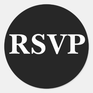 Adesivo Redondo Selo De Convite Preto E Branco