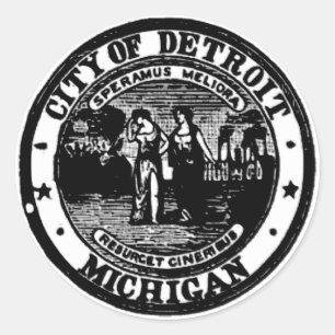 Adesivo Redondo Selo de Detroit