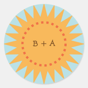 Adesivo Redondo Selo de Envelope Amarelo-Cinto (Dia)