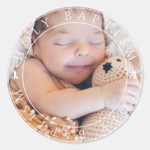 Adesivo Redondo Selo de Envelope Batismo Personalizado