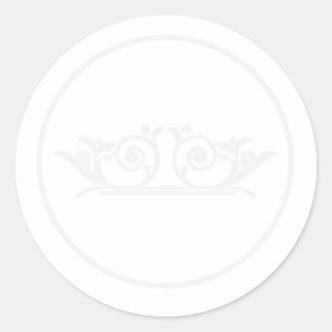 Adesivo Redondo Selo de Envelope Branco/Silver Elegante