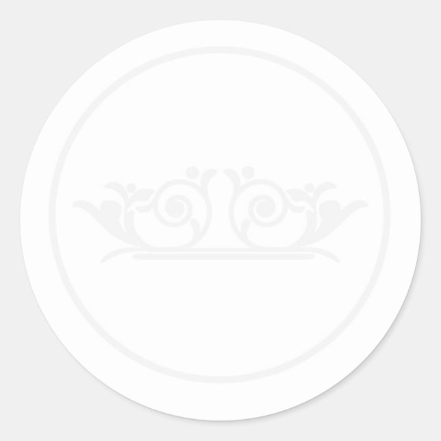 Adesivo Redondo Selo de Envelope Branco/Silver Elegante (Frente)