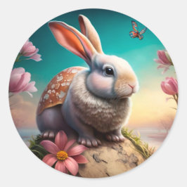 Adesivo Redondo Selo de Envelope Coelho da Páscoa