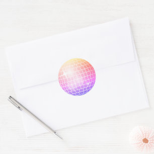Adesivo Redondo Selo de Envelope Coloful Retro 70s