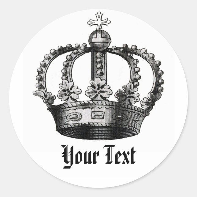 Adesivo Redondo Selo de Envelope Coroa (Frente)