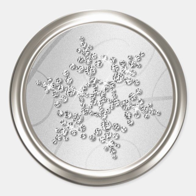 Adesivo Redondo Selo de Envelope Cristal de Prata (Frente)