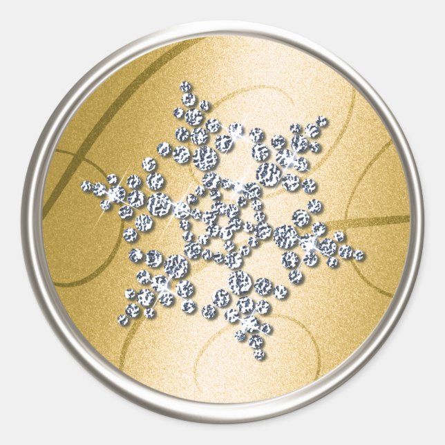 Adesivo Redondo Selo de Envelope Cristal de Prata (Frente)