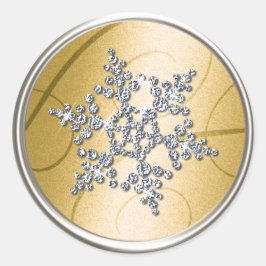 Adesivo Redondo Selo de Envelope Cristal de Prata