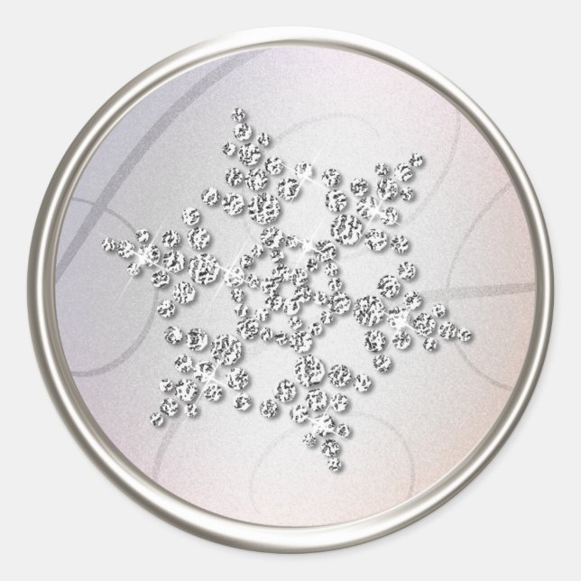 Adesivo Redondo Selo de Envelope Cristal de Prata (Frente)