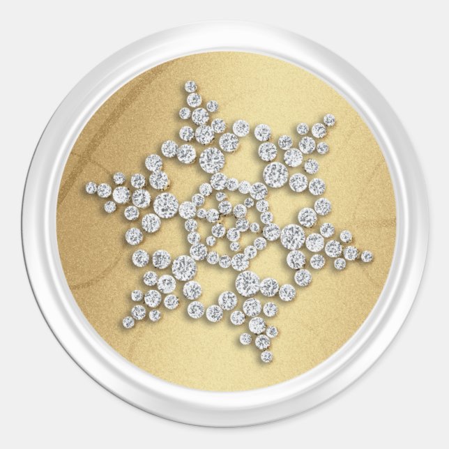 Adesivo Redondo Selo de Envelope Crystal Snowflake (Frente)