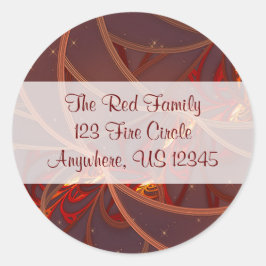 Adesivo Redondo Selo de Envelope da Lua de Fogo