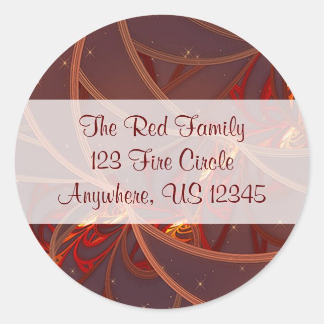Adesivo Redondo Selo de Envelope da Lua de Fogo (Frente)