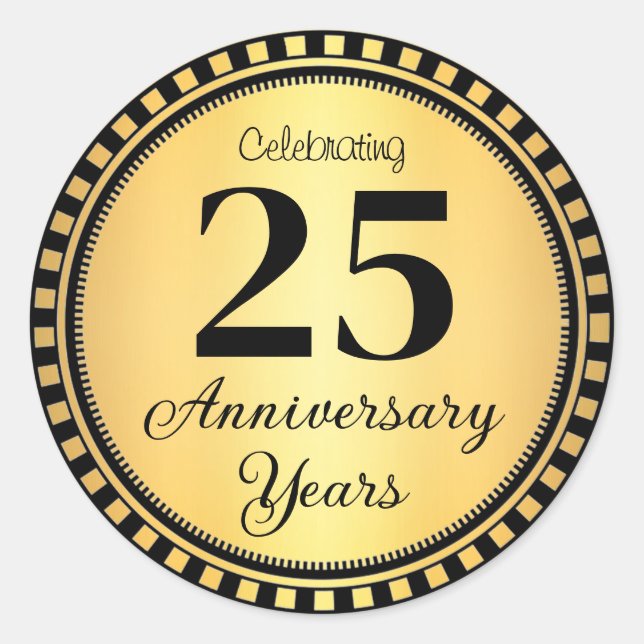 Adesivo Redondo Selo de Envelope de 25 anos (Frente)