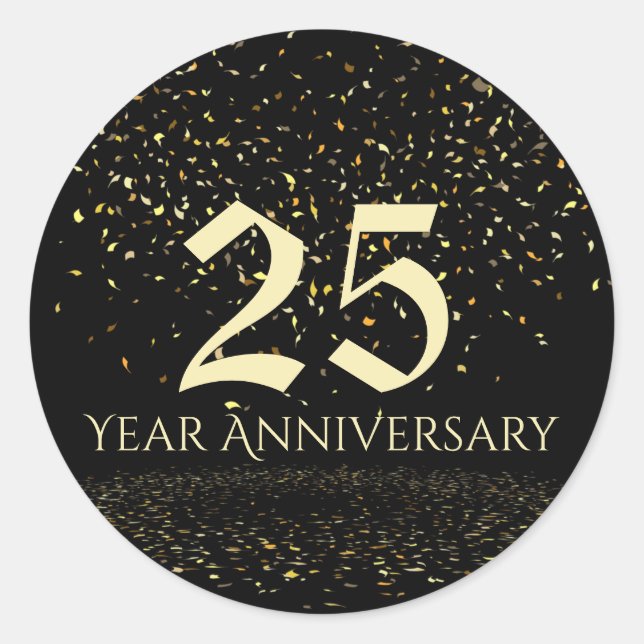 Adesivo Redondo Selo de Envelope de 25 anos (Frente)