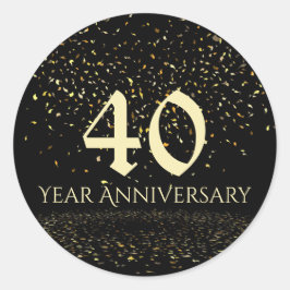 Adesivo Redondo Selo de Envelope de 40 anos