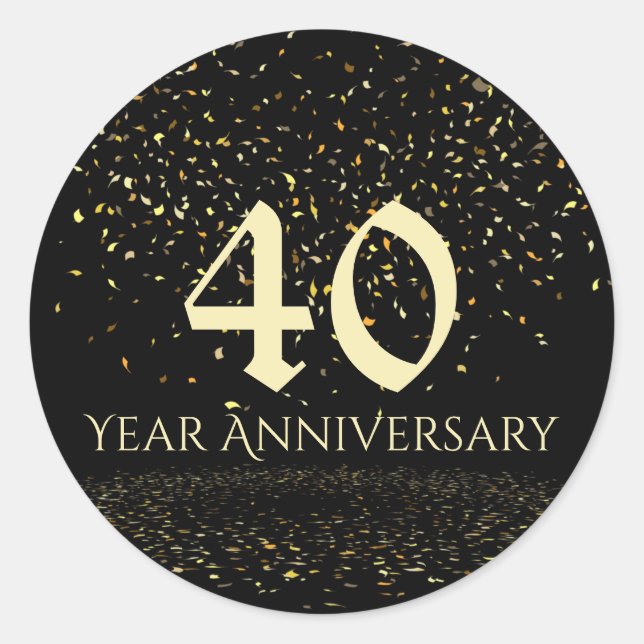 Adesivo Redondo Selo de Envelope de 40 anos (Frente)