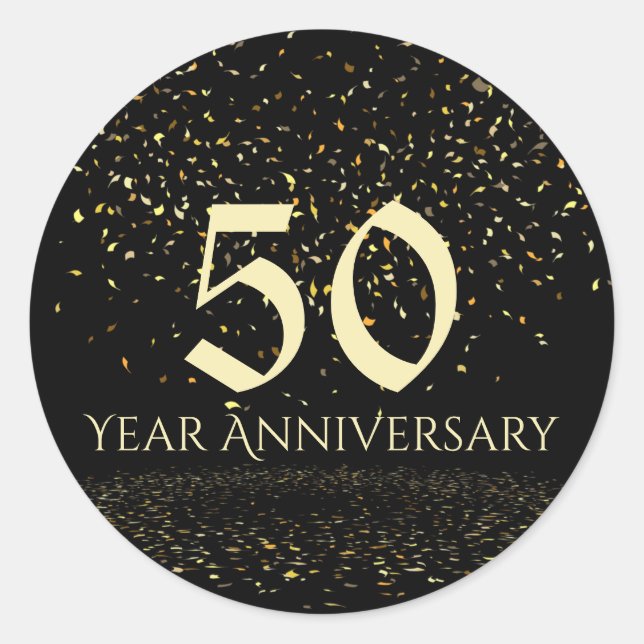 Adesivo Redondo Selo de Envelope de 50 anos (Frente)