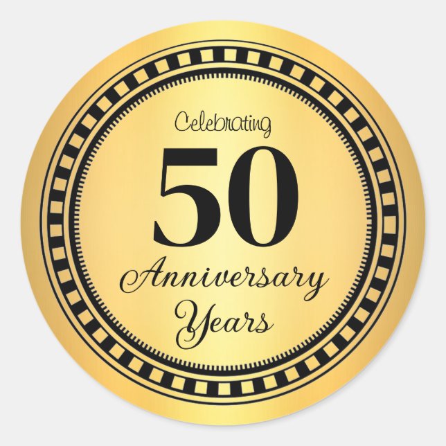 Adesivo Redondo Selo de Envelope de 50 anos (Frente)