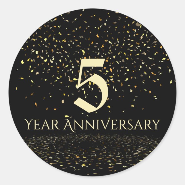 Adesivo Redondo Selo de Envelope de 5 anos (Frente)