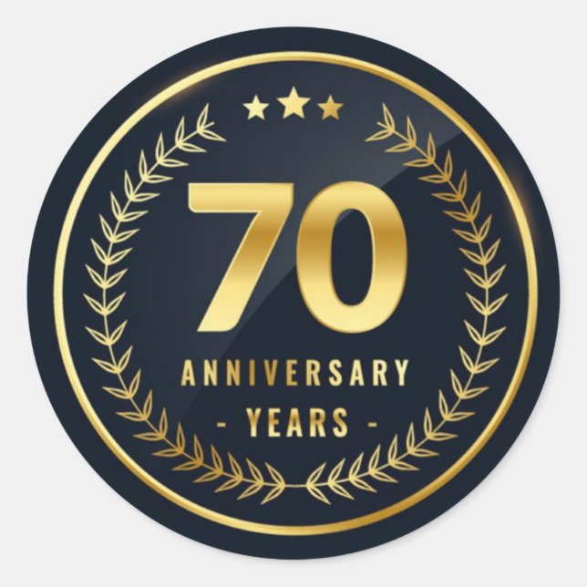 Adesivo Redondo Selo de Envelope de 70 anos (Frente)