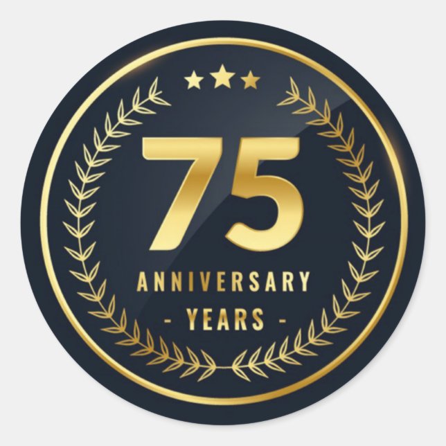 Adesivo Redondo Selo de Envelope de 75 anos (Frente)