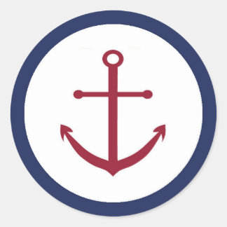 Adesivo Redondo Selo de Envelope de Âncora do Chá de fraldas Náuti