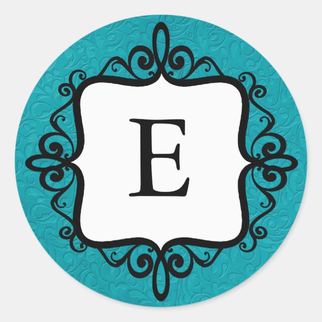 Adesivo Redondo Selo de Envelope de Anúncio de Bebê Monograma (Frente)