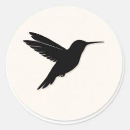 Adesivo Redondo Selo de Envelope de Beija-flor Silhueta Minimalist