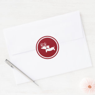 Adesivo Redondo Selo de Envelope de Cão-de-Olho Vermelho