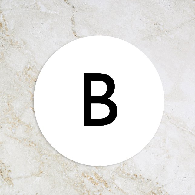 Adesivo Redondo Selo de Envelope de Casamento Branco Moderno e Bra (Criador carregado)