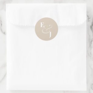 Adesivo Redondo Selo de Envelope de Casamento Champagn Ampersand R