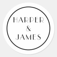 Selo de Envelope de Casamento em Estilo Parisiense