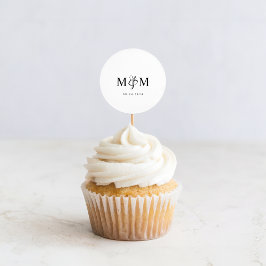 Adesivo Redondo Selo de Envelope de Casamento Monograma Elegante M