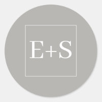 Selo de Envelope de Casamento Monograma Simples e