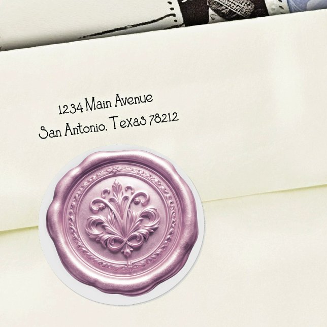 Adesivo Redondo Selo de Envelope de Cera Falsa Estilo 4 Roxo 5 (Criador carregado)