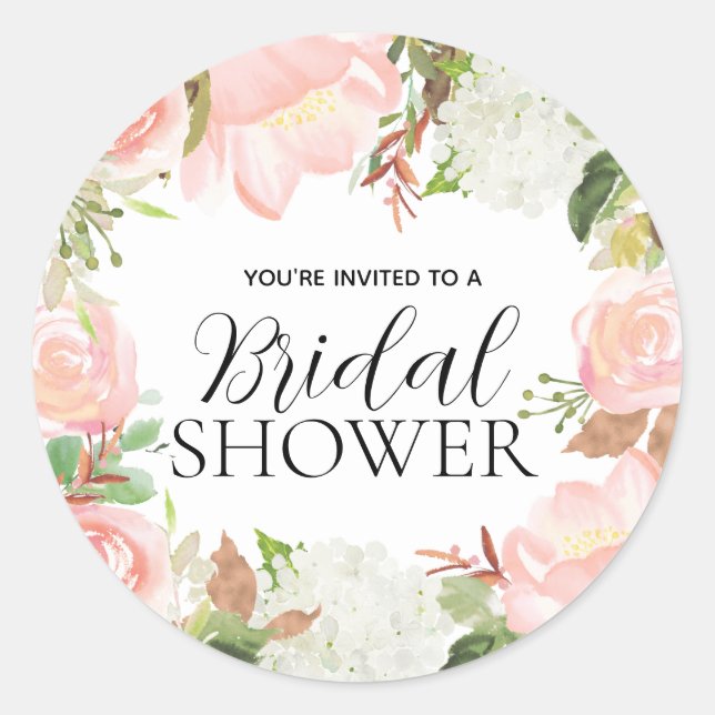 Adesivo Redondo Selo de Envelope de Chás de Cebolha Floral Rosa (Frente)