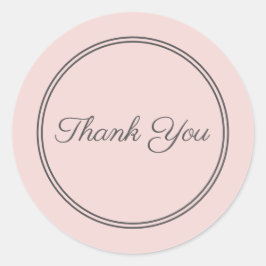 Adesivo Redondo Selo de Envelope de Cinza Rosa Obrigado Script de 
