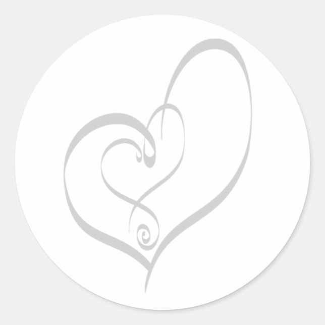 Adesivo Redondo Selo de Envelope de Convite para Corações de Casam (Frente)