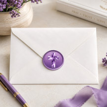 Selo de Envelope de Cruz Violeta Metálica