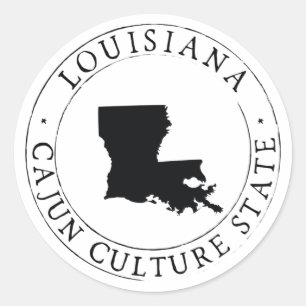 Adesivo Redondo Selo de Envelope de Cultura Cajun da Louisiana