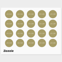 Selo de Envelope de Data de Casamento Vintage Verd