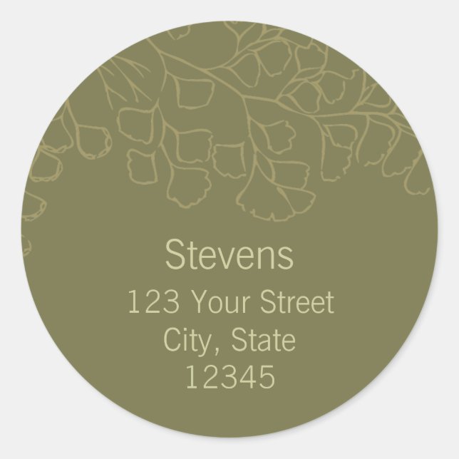 Adesivo Redondo Selo de Envelope de Devolução Woodland (Frente)