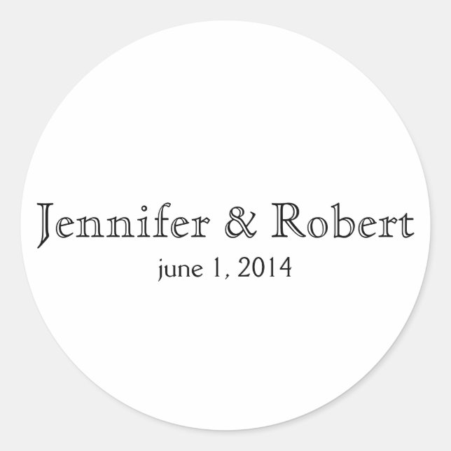 Adesivo Redondo Selo de Envelope de Elegância Moderna Simples (Frente)