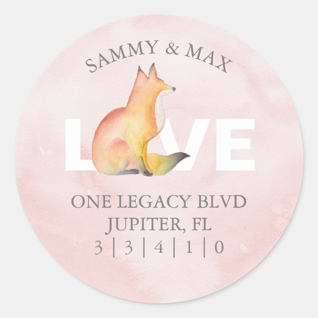 Adesivo Redondo Selo de Envelope de Endereço de Devolução de Folha (Frente)